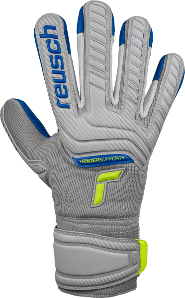 Reusch Attrakt Grip Evolution Finger Support 5270820 6006 yellow grey front